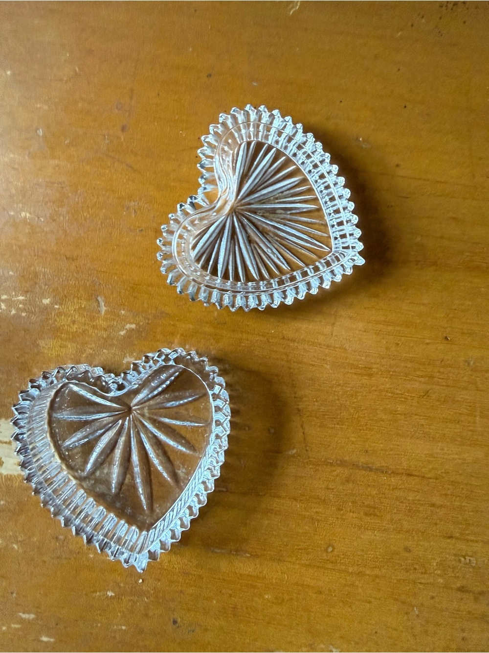 Vintage Gorham Heart-Shaped Crystal Trinket Box with Lid